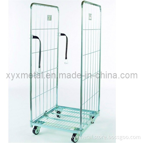 Double Sides Convenient Folding Metal Wire Luggage Rolling Trolley Cart